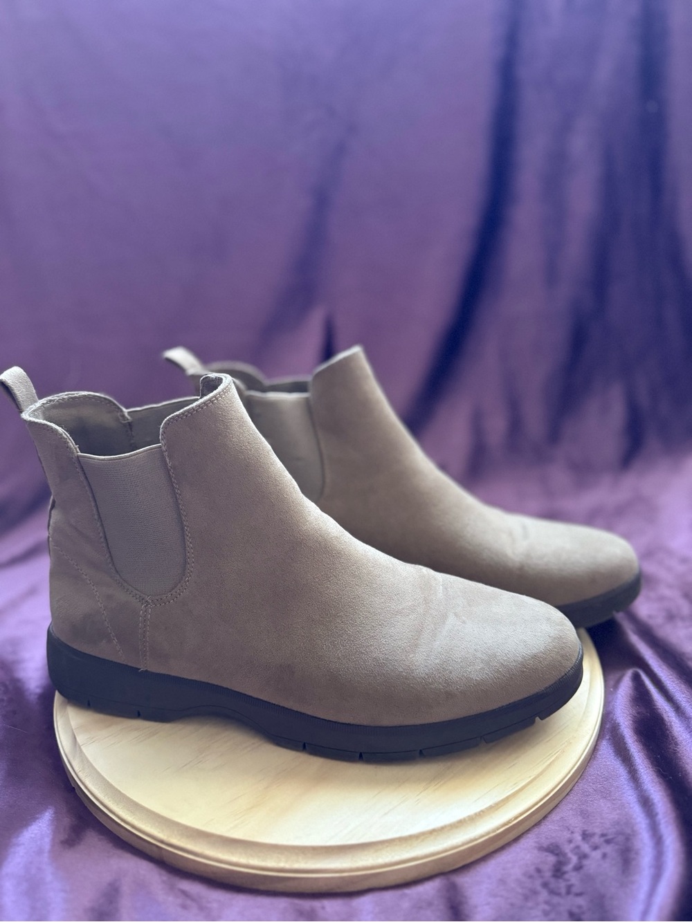 Taupe Suede Chelsea Boots